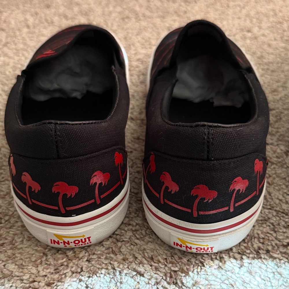 In-n-out Black and Red Palm Tree Slip-Ons - Picture 2 of 4